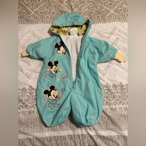 90s Era Vintage Disney Babies Mickey Mouse Hooded Bunting Suit, Baby 0-6 Months